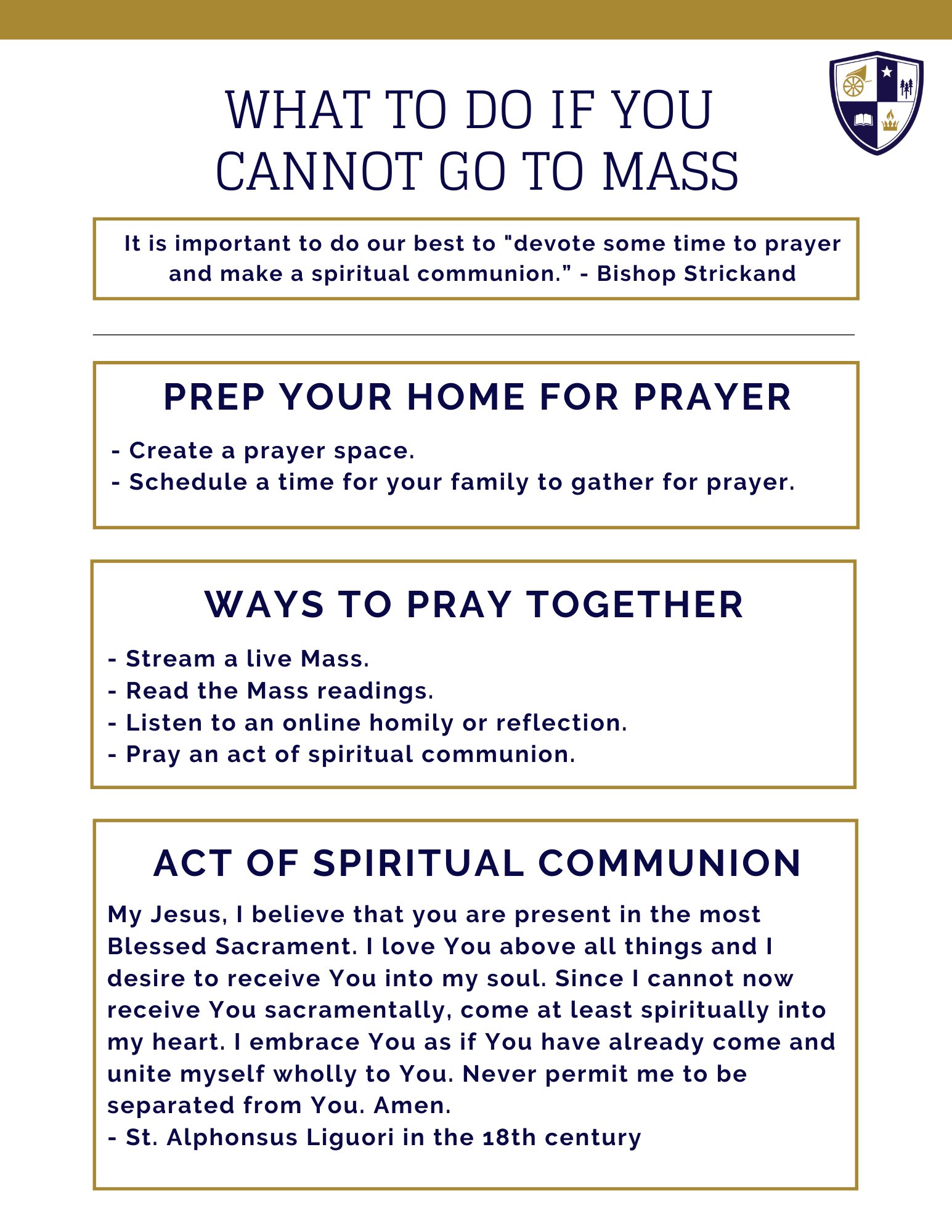 What to do if you cannot go to Mass